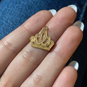 3/$30 princess crown gold plated charm